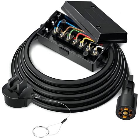 mictuning 7 way trailer cable with junction box|7 way trailer wiring box.